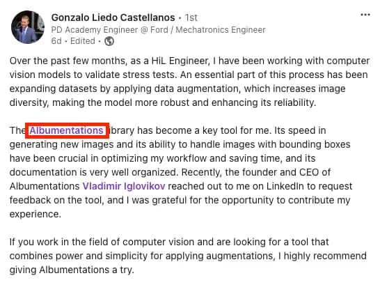 Testimonial from Gonzalo Liedo