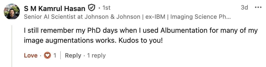 Testimonial from Kamrul Hasan, Senior AI Scientist